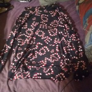 Fleece hooded candy cane love shirt